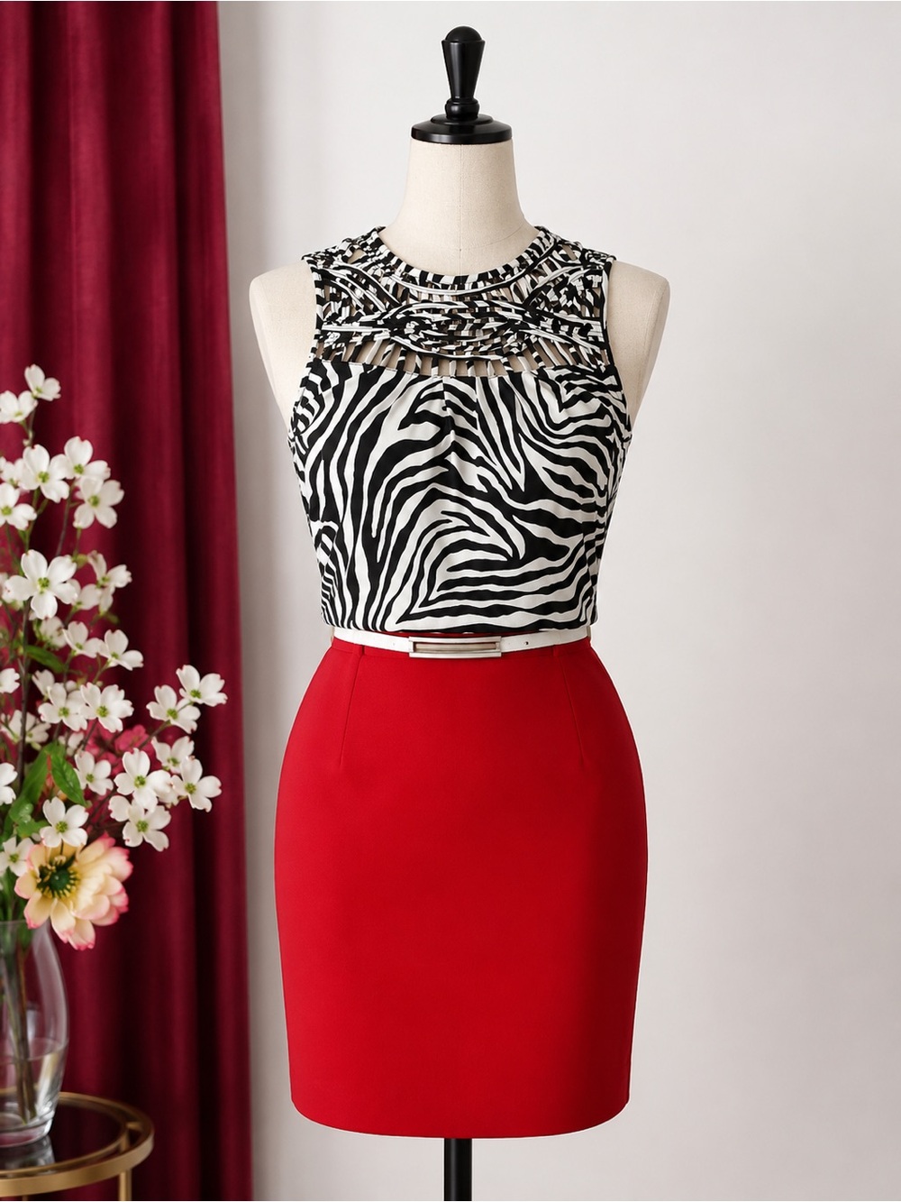 Banana Republic Zebra Print Sleeveless Blouse